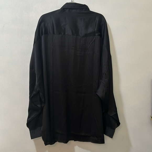 ASOS DESING BUTTON UP DRESS SHIRT BLACK LONG SLEEVE MEN Sz 3XL - Picture 2 of 10